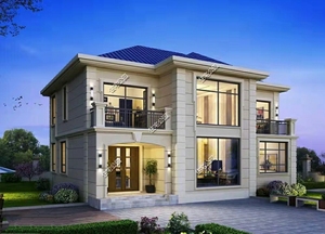 转让欧式二层新农村自建房别墅设计图纸复式楼挑空客厅