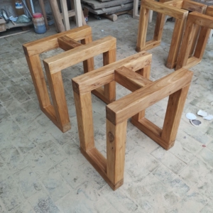 大板台腿桌子腿桌面支架餐桌腿茶台脚老榆木实木制作,支持订做尺