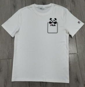 全新fila 斐乐 男士短袖t恤2022小熊猫刺绣款.采用高