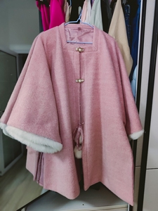 北冥有鱼 原创汉服,秋冬加厚批袄对襟披风,兔毛袖口,数据如图