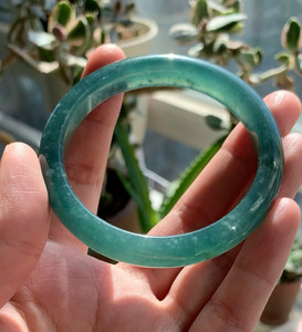 危料危地马拉翡翠手镯镯子老蓝水雪花棉a货小手福利小圈口福利