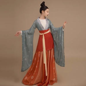 桔屿南北朝原创汉服女春庭晚望齐腰间色裙大袖襦复原款超仙春夏季