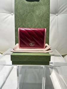 Gucci古驰女士钱包 全新 Gucci粉色钱夹钱包名片夹