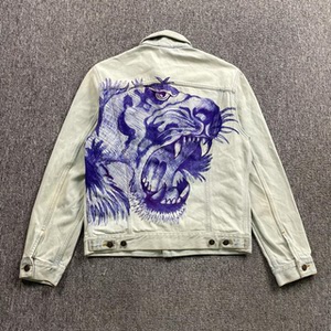 正品gucci 古驰 虎头牛仔夹克外套 44码 无配件 成色