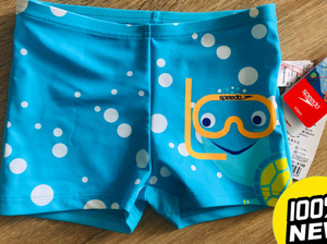 speedo速比涛儿童泳裤  男童平角泳裤  沙滩休闲卡通泳