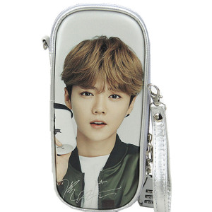 韩国明星exo笔袋鹿晗5周边同款文具盒密码锁pu大容量多层学生 款