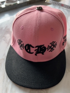 克罗心 粉色 黑字刺绣棒球帽 可调节