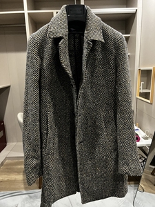 000人付款淘宝angelo litrico男士羊毛l码黑色毛呢风衣大衣秋冬tb