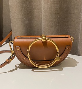 chloe/蔻依nile半月经典金属圆环月牙包手提斜挎单肩包