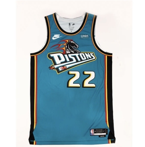 nike nba底特律活塞队经典火烧马头球衣