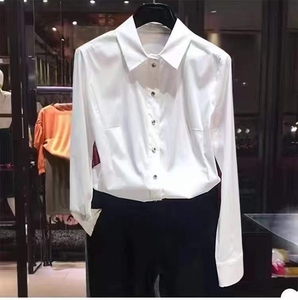 哥弟特价正品2021春装新款职业白色衬衫女修身长袖衬衣打底衫