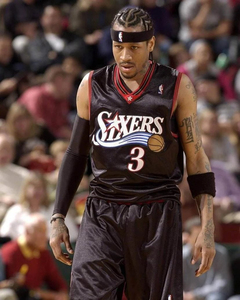 16 艾弗森76人3号复古黑色球衣  nba刺绣球衣