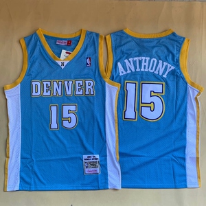 nba系列同款 复古刺绣网眼速干球衣 掘金安东尼15号浅蓝色_阿里巴巴找
