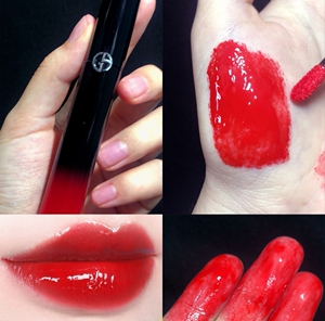 阿玛尼黑管唇釉402玻璃唇嘟嘟唇玫红色