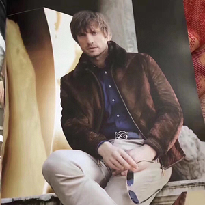 zilli泽利男士花头鳄鱼皮带 湾鳄 一张皮无拼接 金扣 银