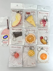 日本元祖食玩钥匙扣拉链扣 巧克力 糖球 火腿 苹果 芝士 糖