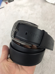 男士休闲真皮腰带乔治阿玛尼男士休闲真皮腰带,男士针扣皮带,黑