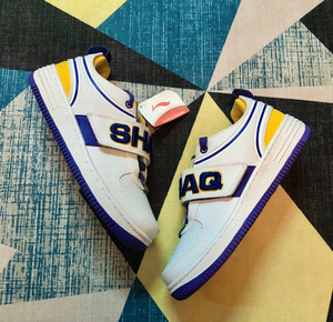 全新绝版李宁shaq奥尼尔湖人四冠纪念篮球鞋