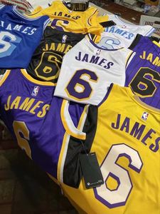 新赛季湖人队6号詹姆斯球衣james男女篮球服套装定制