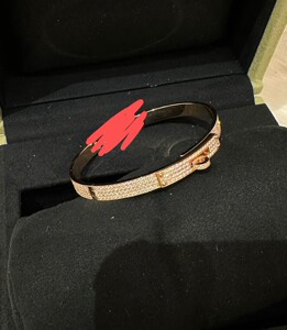 hermes 爱马仕 kelly 满钻 全钻 玫瑰金 手镯