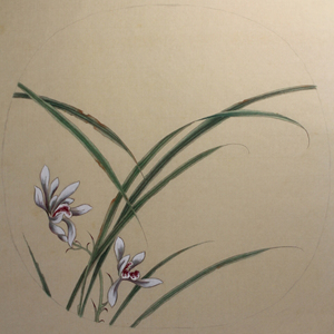 临宋人小品《秋兰绽蕊图》尺寸 27*27厘米,材质熟宣,纯手