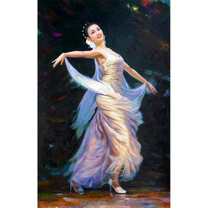 朝鲜画 人民艺术家 李春植 《人物油画 舞 》