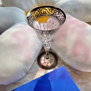 【现货】爱马仕 hermes 酒杯 圣路易 水晶 鎏金红酒杯