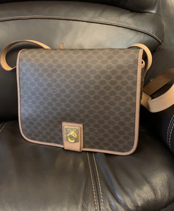 celine 中古凯旋门老花金环马鞍包 斜挎包 豆腐包