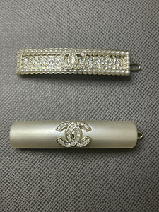 chanel香奈儿 珍珠满钻 贝母白年糕 发卡