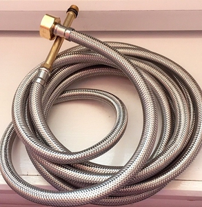 304不锈钢编织金属软管加厚铜帽耐高温单头菜盆面盆水龙头进水