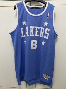 adidas 刺绣复古湖人队科比球衣8号四星退役kobe纪念