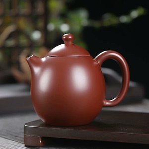#茶具 特价清一个吴成志老师大红袍紫砂龙蛋壶，器型美观大方，