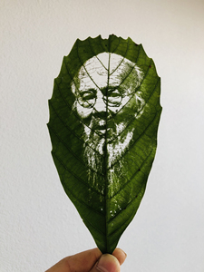 多珂爱淘宝树叶画像照片diy手工雕刻人物叶雕定制刻画生日礼物人像