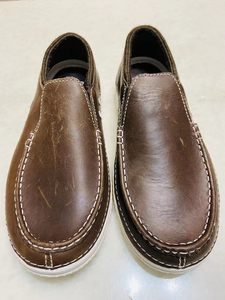 crocs卡骆驰 汤普森2.5代休闲皮鞋,深咖啡色全新m8码