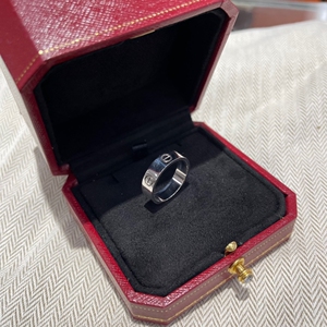 cartier卡地亚18k/750白金 宽版戒指 57号