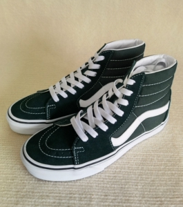 vans范斯万斯sk8墨绿翻毛拼接高帮板鞋女款