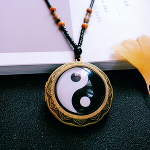 开光辟邪符挂件空心吊坠 可打开能装东西的男女项链 太极八卦