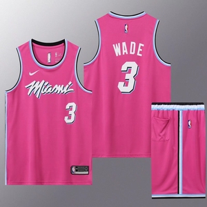000人付款淘宝韦德3号热火城市限定粉色球衣 nba刺绣篮球服 洗过一次