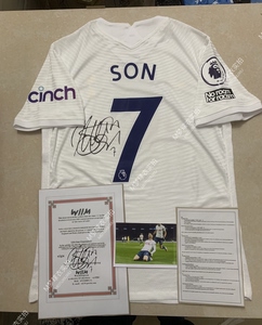 孙兴慜球衣热刺孙兴慜球衣孙兴慜签名球衣印签版热刺主