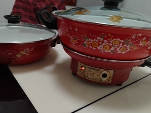 rft一100,上海佳华分离搪瓷调温电火锅,一灶两个搪瓷锅