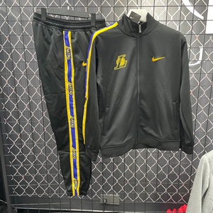 新款nba洛杉矶湖人队球员版出场服训练服套装 高弹速干面料