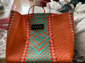 「闲置」marni market 尼龙编织字母大号敞口菜篮子