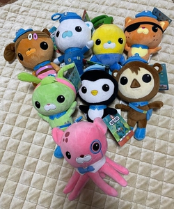 海底小纵队毛绒玩偶,巴克队长,呱唧,皮医生,谢灵通,章教授