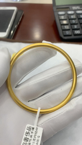 周大福足金古法传承实心手镯,金重:49.15g,内径:60m