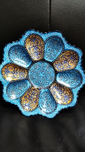 铜胎波斯画珐琅盘,伊朗回流铜器,纯手工天然珐琅,传统工艺,古