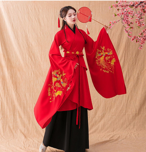 曲裾汉服女正规中国风收腰大袖双绕传统古装礼仪之邦舞蹈表演服装