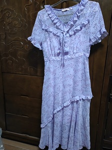 可可尼 紫色连衣裙长裙 超级美 超级仙 码数4码 全新无吊牌