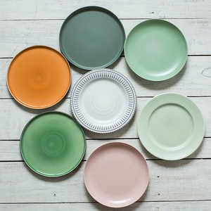 包邮 7英寸以上福袋陶瓷餐具菜盘子盲盒家用平盘日式牛排盘北欧