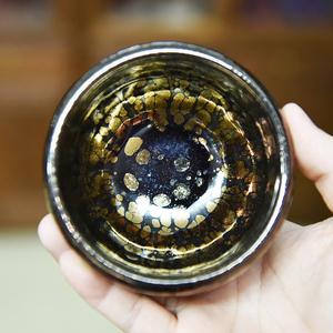 黄上兴老师 全手工黄金油滴盏39号  口径9cm 高6cm 建阳建盏