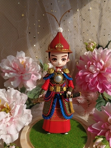 超轻粘土娃娃手办汉服铠甲武士大将军武士娃娃手办,标价是一个娃